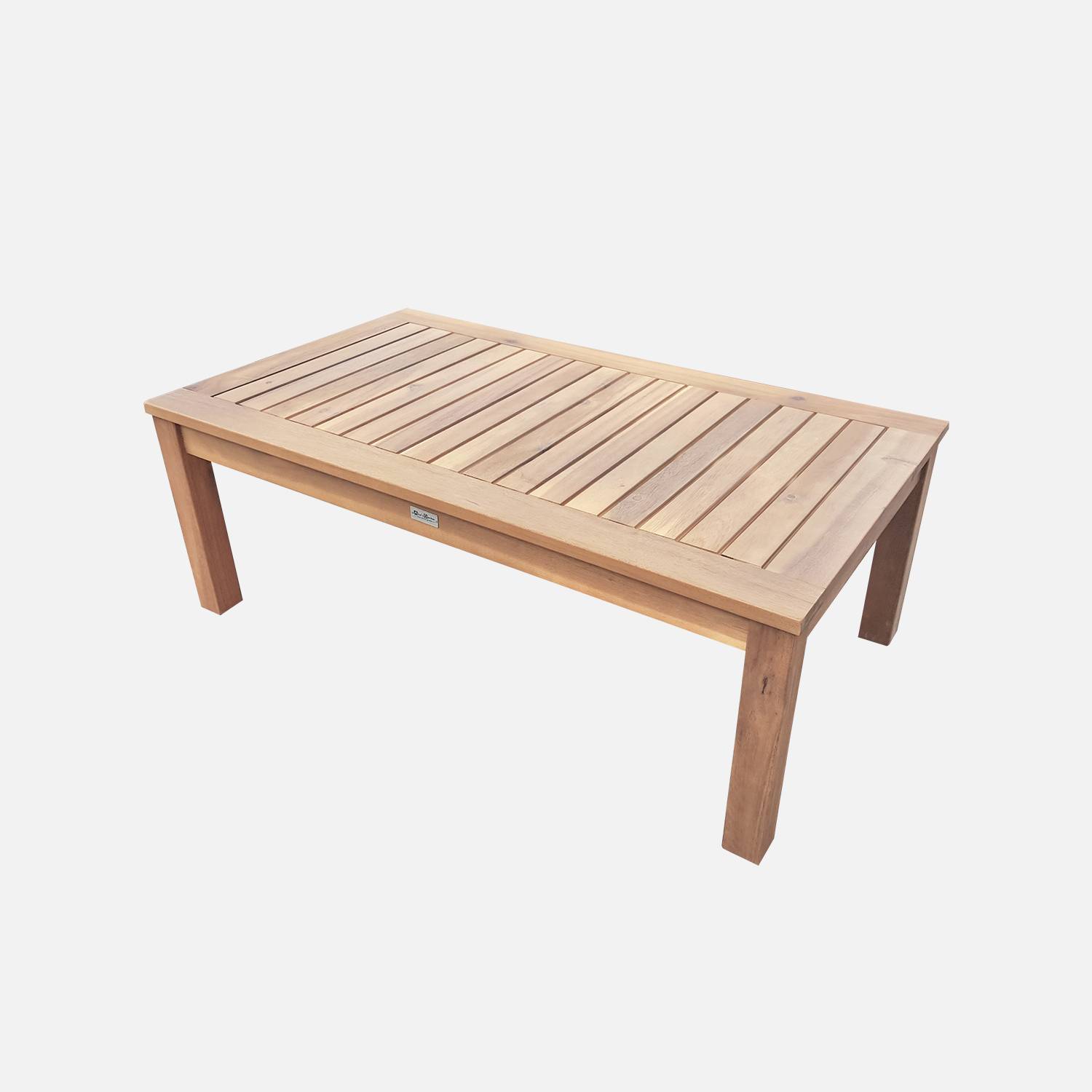 Gartengarnitur aus Holz 4 Sitze - Ushuaïa - Enteblaue Kissen, Sofa, Sessel und Couchtisch aus Akazie, Design Photo7