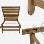 Set van 2 ligstoelen van FSC Acacia – AREQUIPA – Ligstoelen met beige kussen en wielen, multipositioneel Photo6