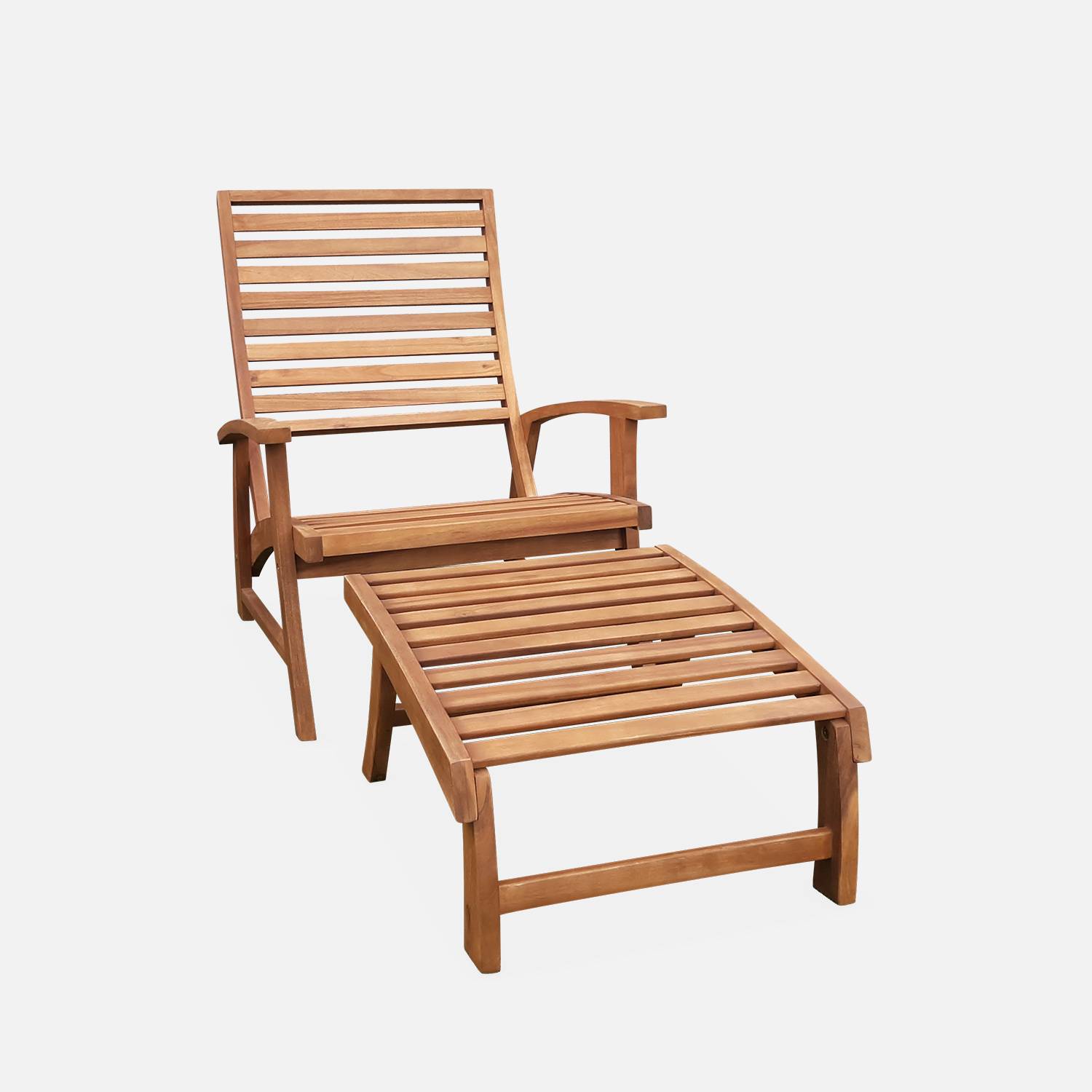 Set van 2 verstelbare stoelen, Puebla, 2 stoelen, 2 voetsteunen. 75x59x71cm Photo4