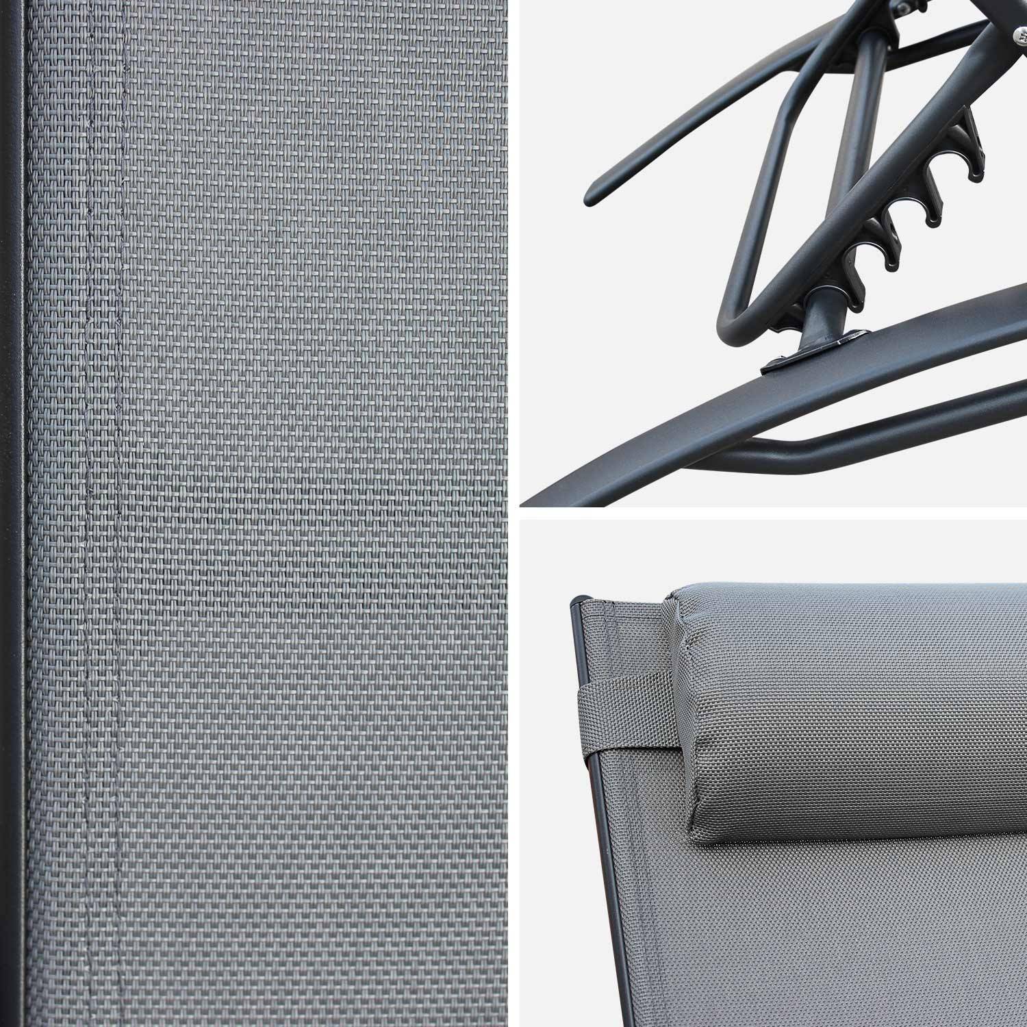 Set van 2 ligstoelen van aluminium en textileen Photo6