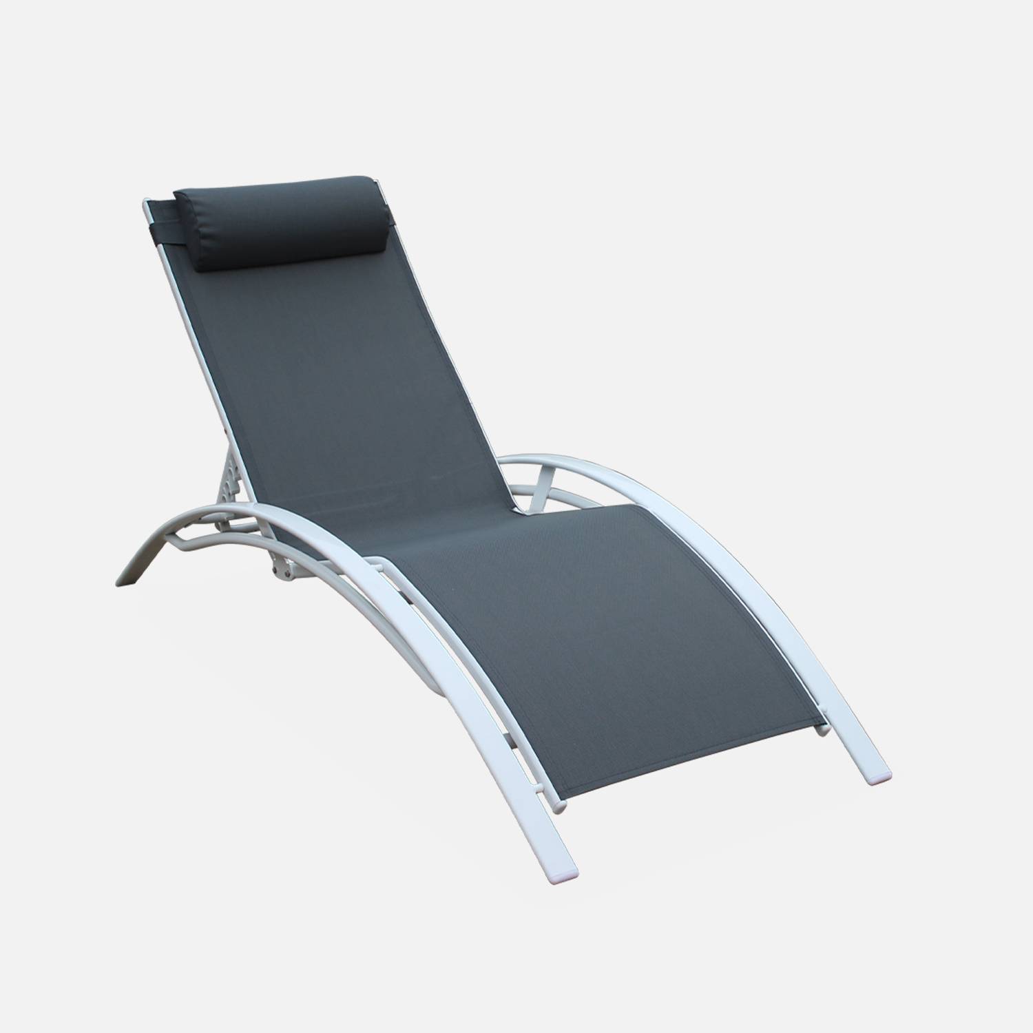 Sonnenliegen-Duo aus Aluminium - Louisa Grauweiß - Liegestühle aus Aluminium und Textilene Photo4