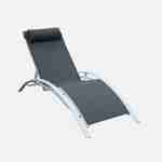 Set van 2 ligstoelen van aluminium en textileen Photo4