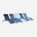 Set van 2 ligstoelen van aluminium en textileen Photo5