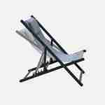 Juego de 2 sillas para tomar sol - Gaia antracita- Aluminio antracita y textileno gris con reposacabezas. Photo4