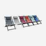 Gaia - Set van 2 ligstoelen van aluminium en textilene, verstelbare rugleuning en hoofdsteun  Photo6