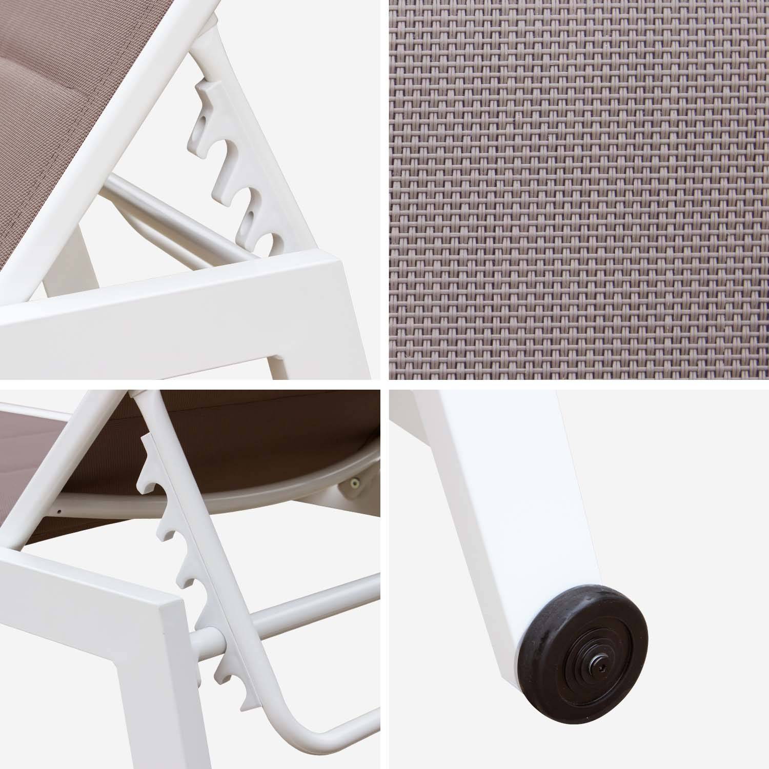 Verstelbare ligstoel Solis van aluminium en gewatteerd textilene Photo7