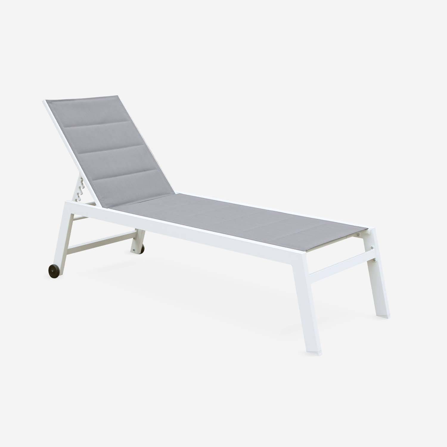 Verstelbare ligstoel Solis van aluminium en gewatteerd textilene Photo3