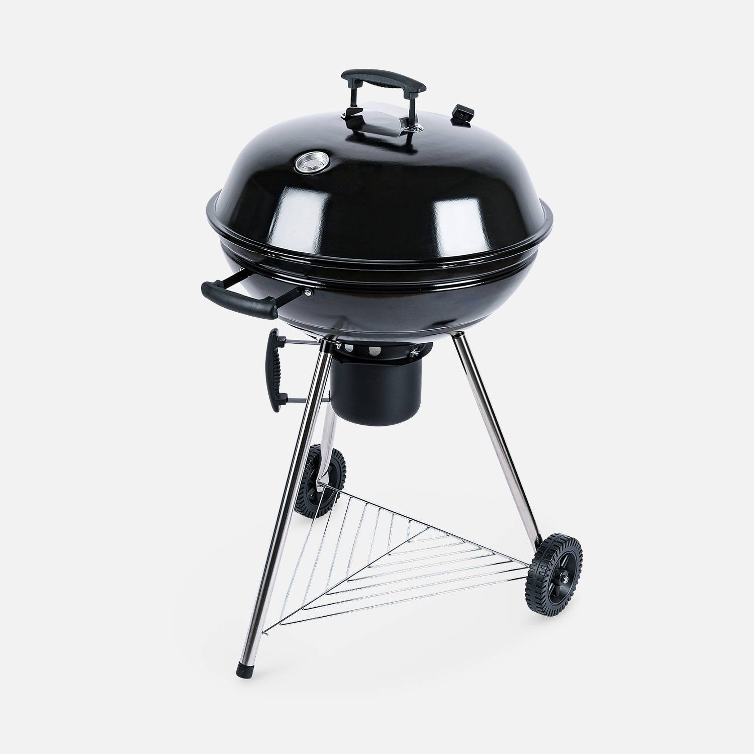 Barbecue a carbonella Ø57cm - Georges smaltato nero - Barbecue con aeratori, smaltato, affumicatore raccogli cenere Photo4