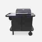 Barbecue charbon de bois - SNGONE 2.0 noir -barbecue connecté bluetooth à allumage automatique avec housse, plancha, lampe LED USB, porte-ustensiles, grille maintien au chaud & récupérateur de cendres Photo2