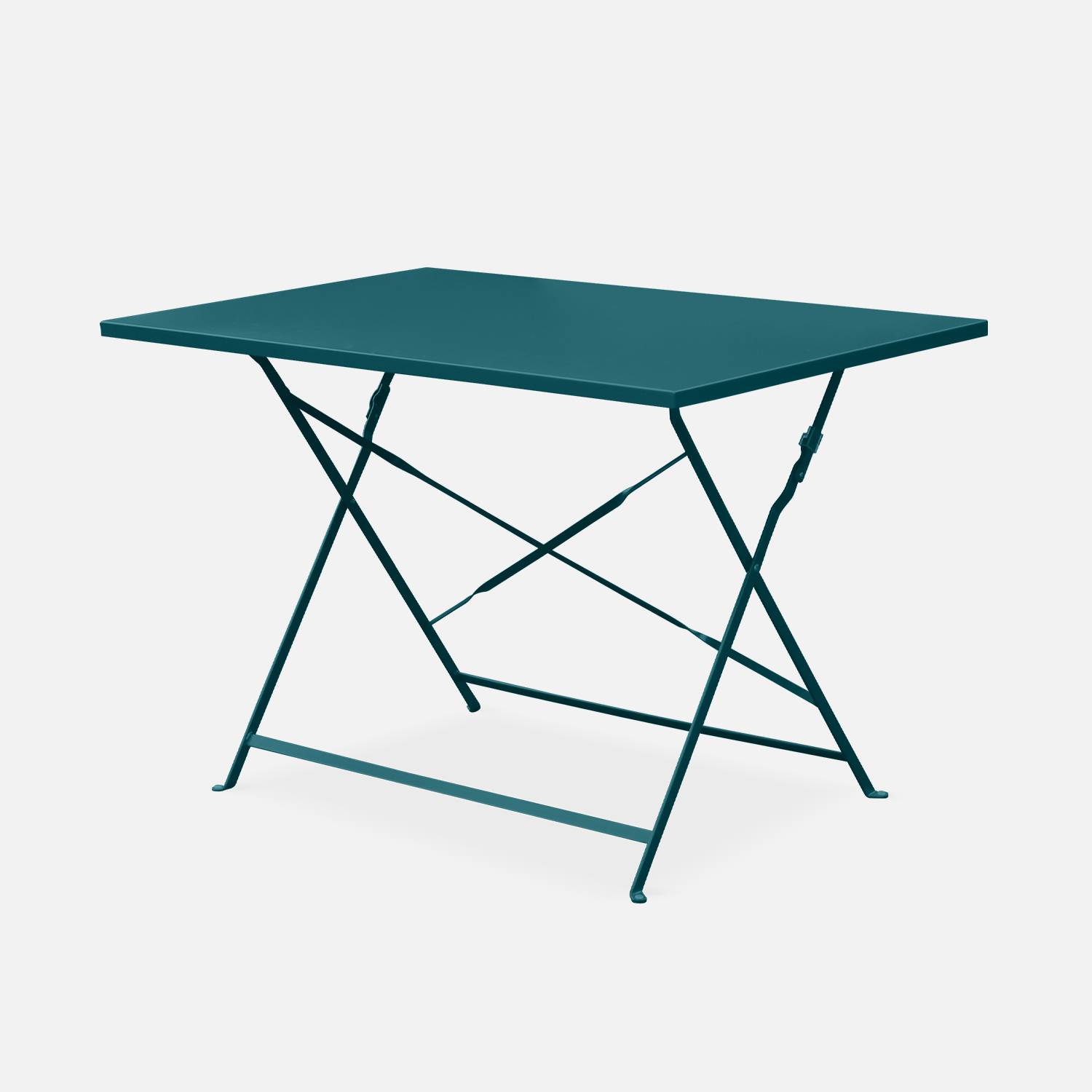 Tavolo da giardino, bar bistrot, pieghevole - modello: Emilia, rettangolare, colore: Blu - Tavolo, dimensioni: 110x70cm, con quattro sedie pieghevoli, acciaio termolaccato Photo3