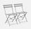 Conjunto de 2 cadeiras de jardim dobráveis - Emilia gris taupe - Aço revestido a pó