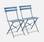 Lote de 2 sillas de jardín plegables - Emilia azul gris - Acero con recubrimiento en polvo