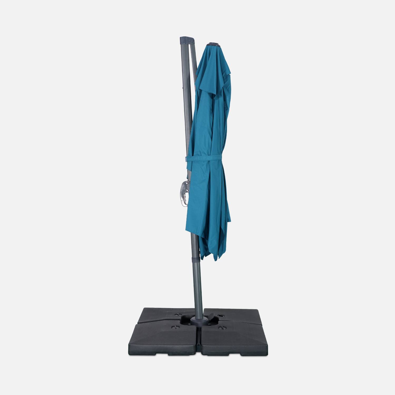 Rechthoekige zweefparasol 2x3m - Donker turquoise - Zweefparasol, kantelbaar, inklapbaar en 360° draaibaar Photo6