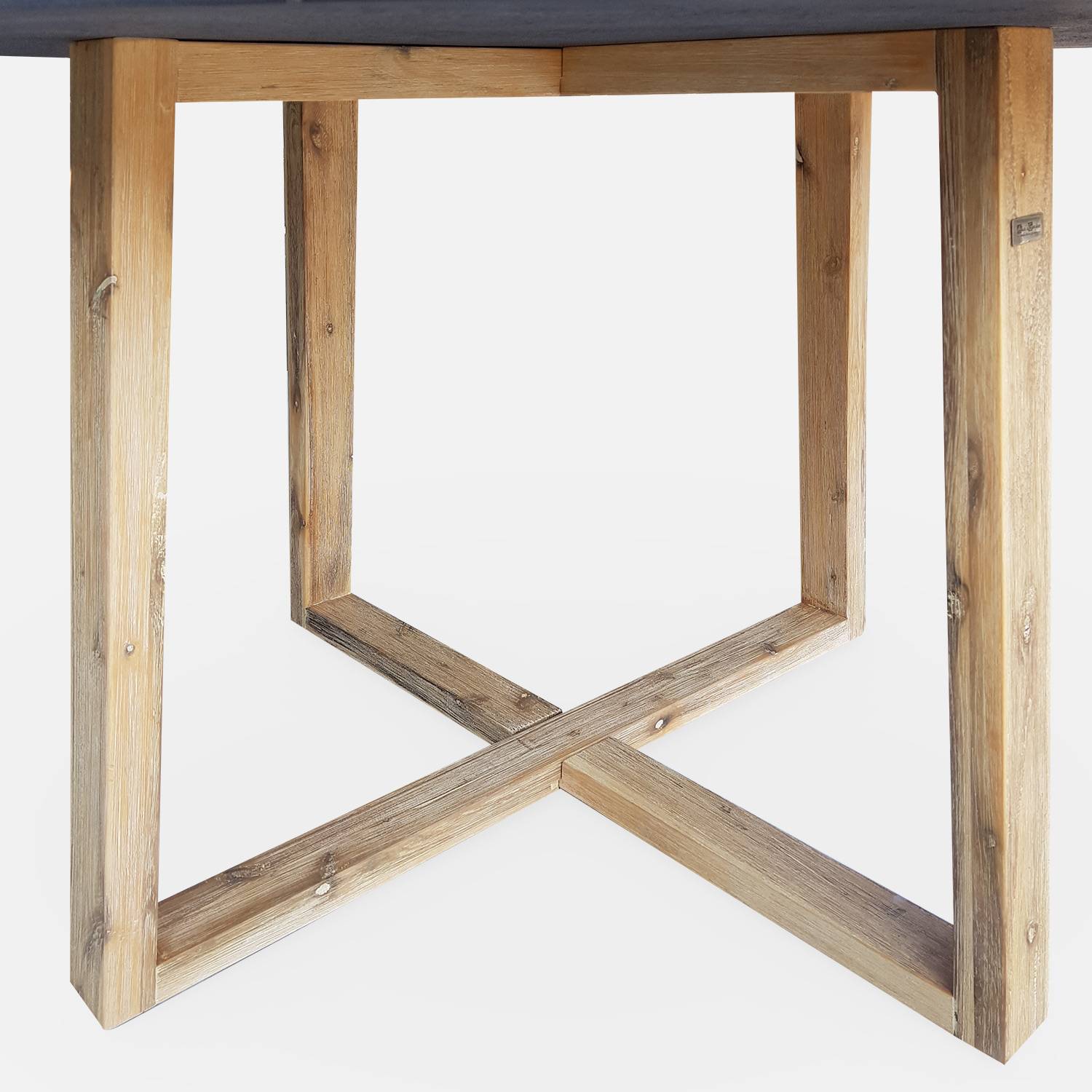 Table de jardin en fibre de ciment 120 cm BORNEO et 4 fauteuils scandinaves CELEBES anthracite Photo3
