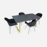 Tuintafel vezelcement 160cm BORNEO en 4 stoelen scandinavische stijl CELEBES antraciet Photo2