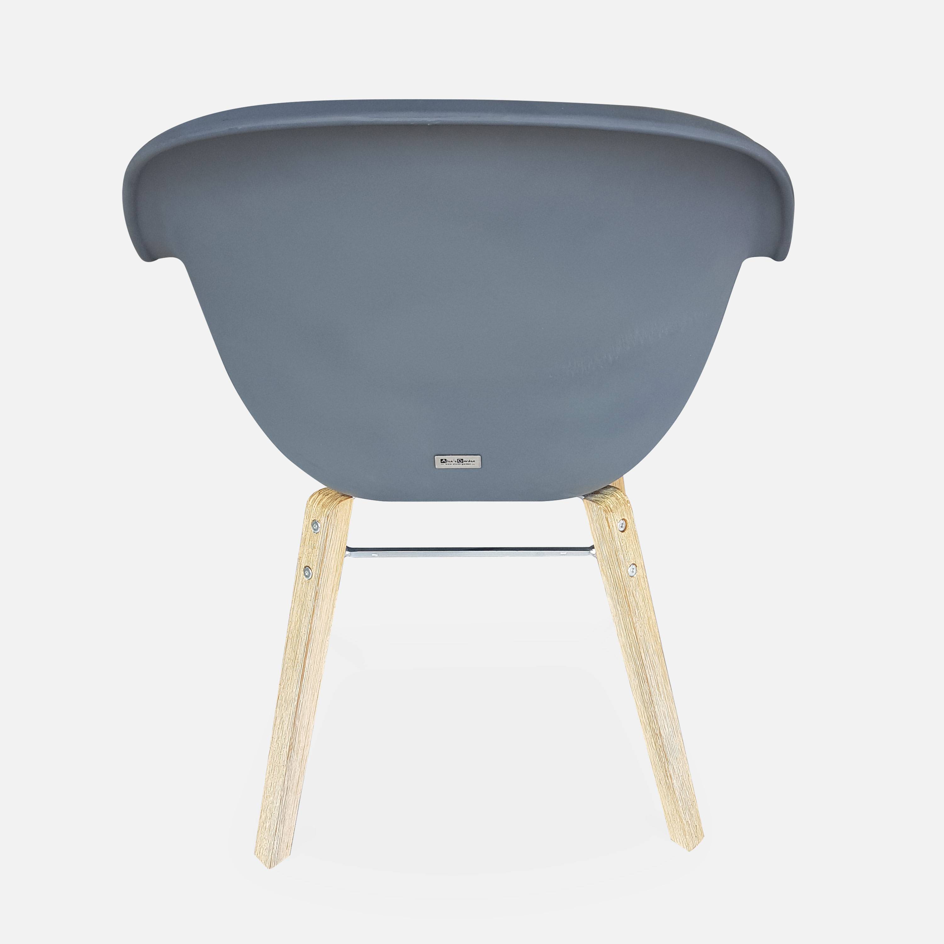 Set mit 4 CELEBES Skandinavischen Sesseln, Akazie und Kunststoff, grau, Innen/Außen Photo3