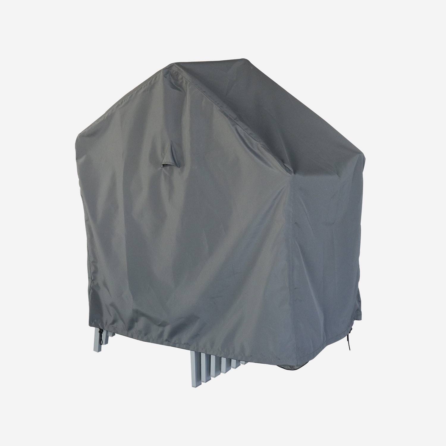 Cobertura protetora, cinzento escuro - lona de poliéster revestida a PA para conjunto de 8 cadeiras / poltronas Photo1