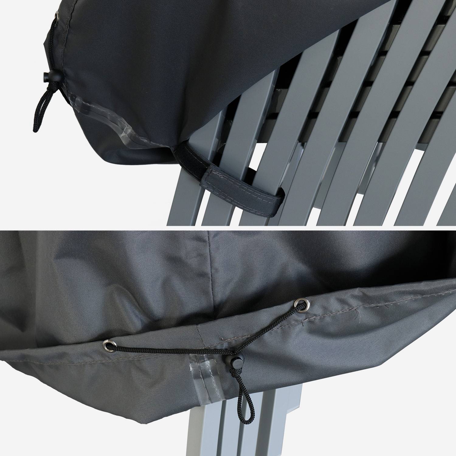 Housse de protection,  gris foncé - Bâche en polyester enduit PA pour lot de 8 chaises / fauteuils Photo4