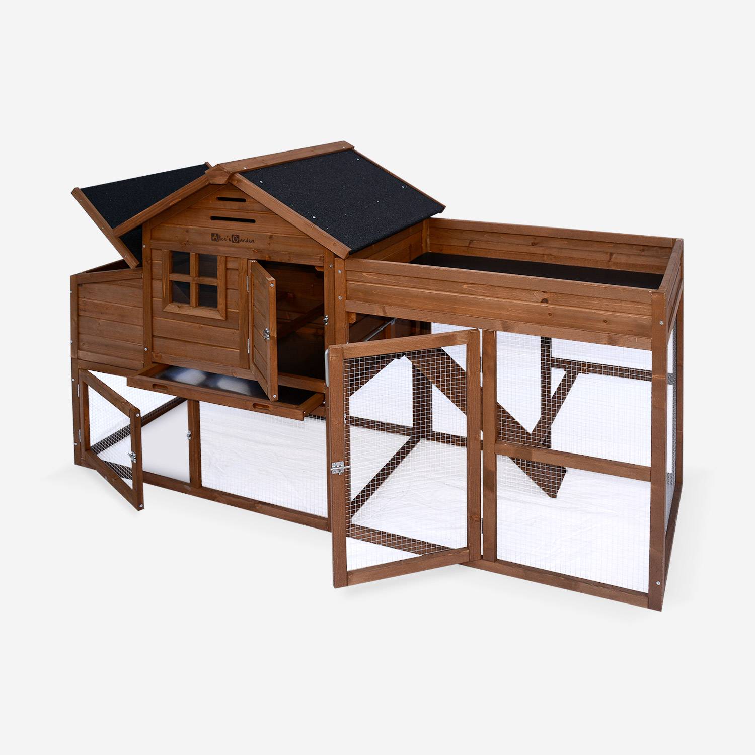 Gallinero de madera con huerto CAMPINO, 3 gallinas, caseta para gallinas con recinto Photo2