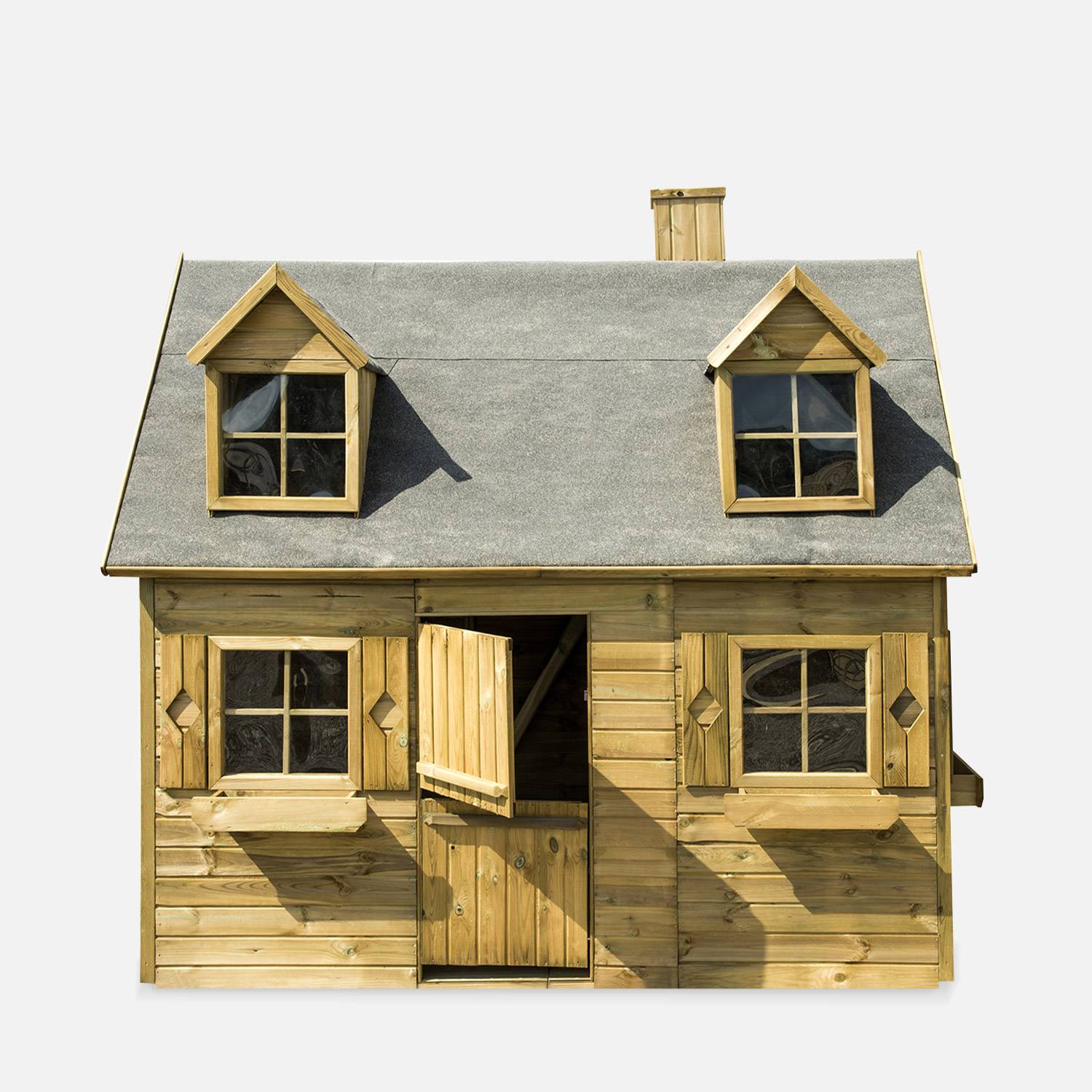 Maisonnette avec mezzanine en bois FSC de 3,88m², Coquelicot -  cabane en pin autoclave Photo4