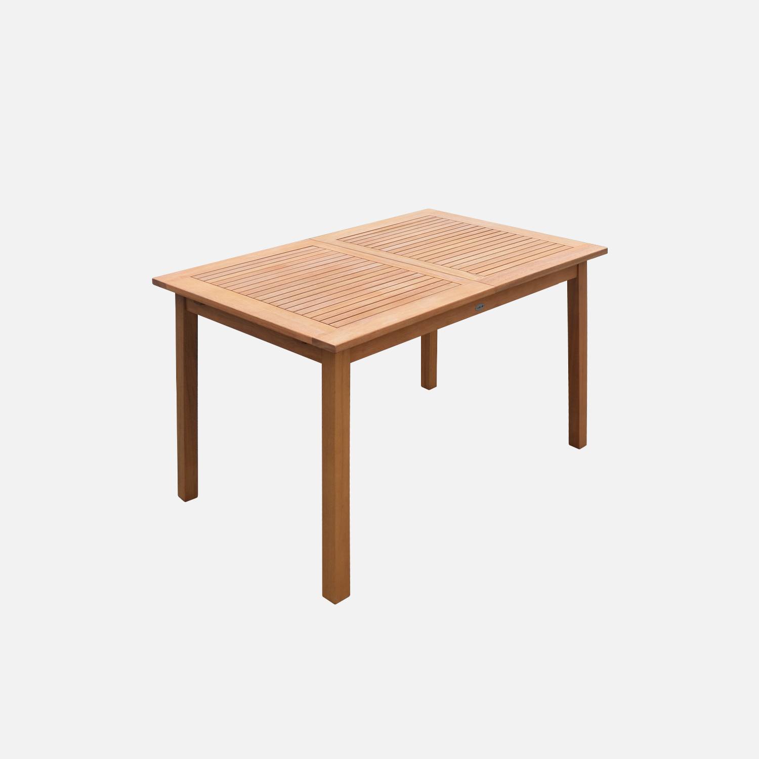Table de jardin en bois 120-180cm - Almeria - Table rectangulaire avec allonge eucalyptus FSC Intérieur / Extérieur  Photo6