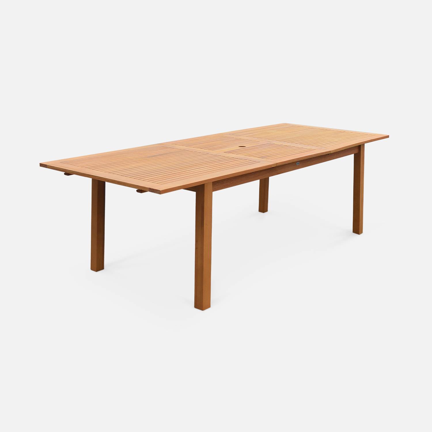Table de jardin en bois 180-240cm - Almeria - Grande table rectangulaire avec rallonge eucalyptus FSC, Intérieur / Extérieur  Photo4