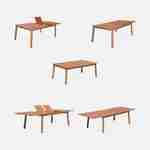 Salon de jardin en bois extensible - Almeria  table 200/250/300cm avec 2 rallonges, 2 fauteuils et 8 chaises, en bois d'Eucalyptus FSC huilé et textilène gris anthracite Photo5
