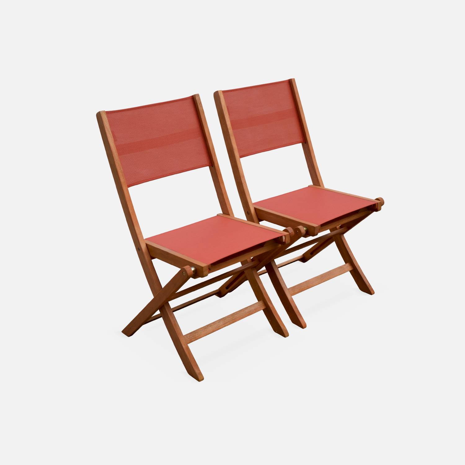 Conjunto de mesa e cadeiras de jardim em madeira e textileno, terracota, 10 lugares, eucalipto, extensível, 200/250/300 cm Photo6