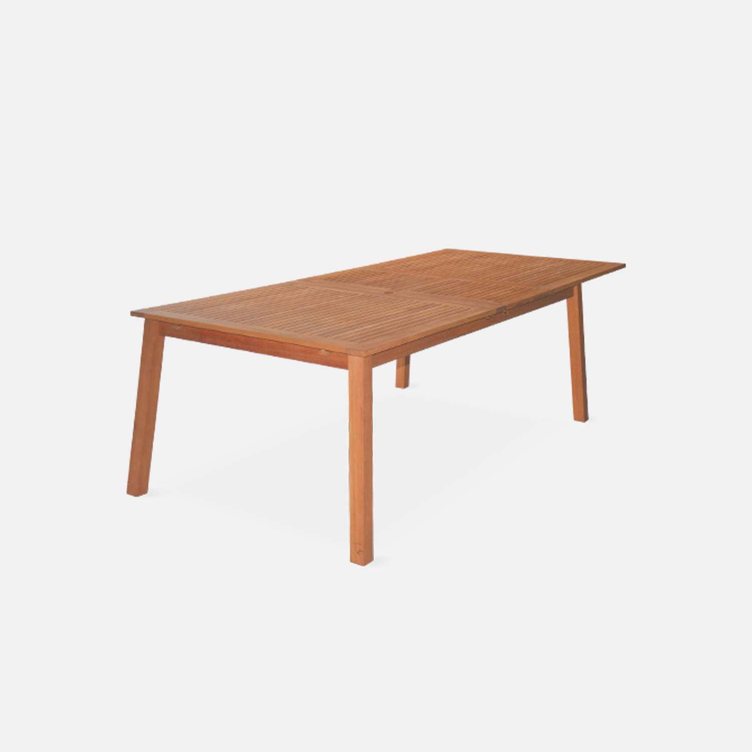 Table de jardin en bois 200-250-300cm - Almeria - Grande table rectangulaire avec allonge eucalyptus FSC, Intérieur / Extérieur  Photo7
