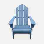 Fauteuil de jardin en bois peint - Adirondack Salamanca Bleu grisé - Eucalyptus FSC, chaise de terrasse rétro, siège de plage pliable Photo4
