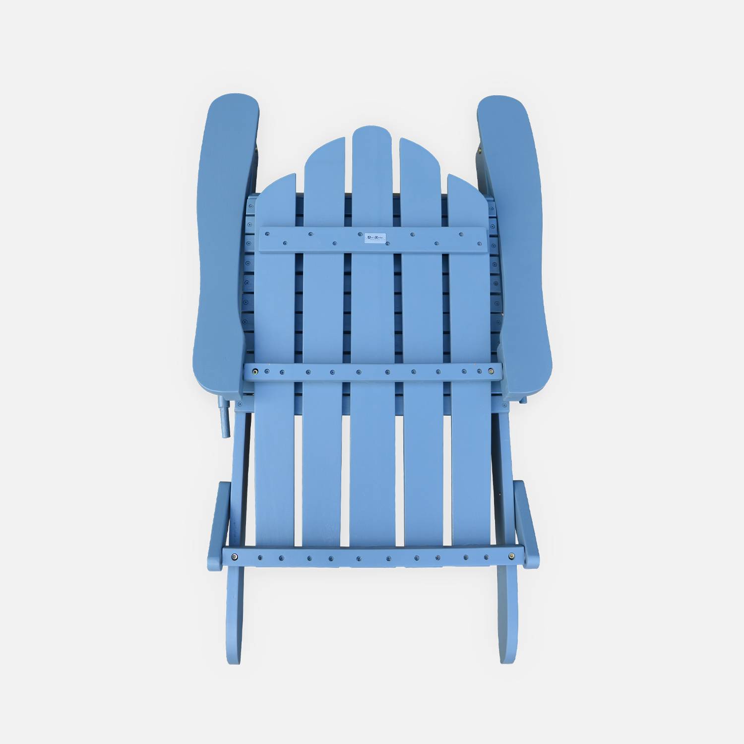 Fauteuil de jardin en bois peint - Adirondack Salamanca Bleu grisé - Eucalyptus FSC, chaise de terrasse rétro, siège de plage pliable Photo3
