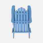 Fauteuil de jardin en bois peint - Adirondack Salamanca Bleu grisé - Eucalyptus FSC, chaise de terrasse rétro, siège de plage pliable Photo5