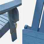 Fauteuil de jardin en bois peint - Adirondack Salamanca Bleu grisé - Eucalyptus FSC, chaise de terrasse rétro, siège de plage pliable Photo6