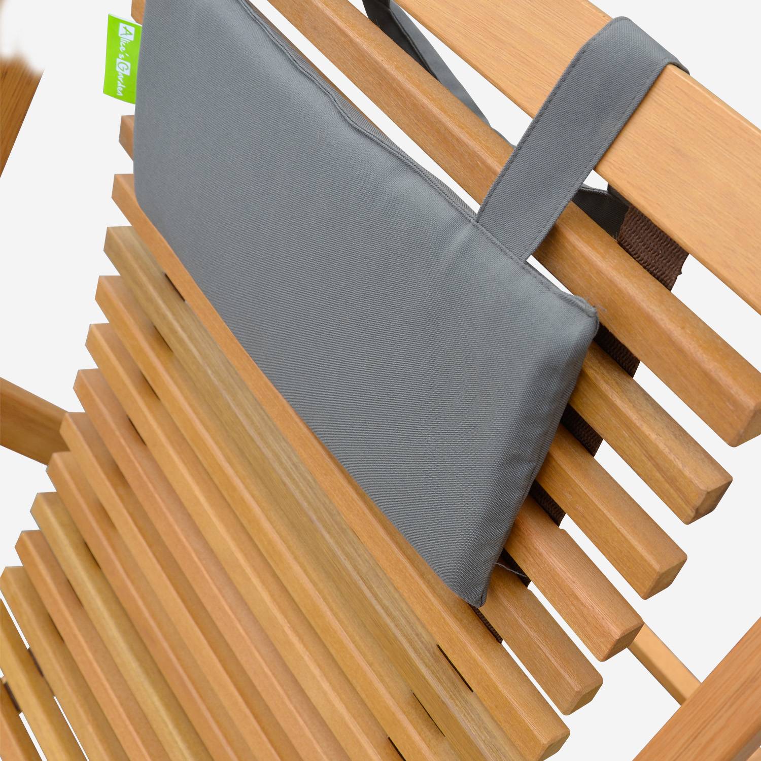 2 Bilbao FSC eucalyptus houten strandstoelen met kussens. Photo7