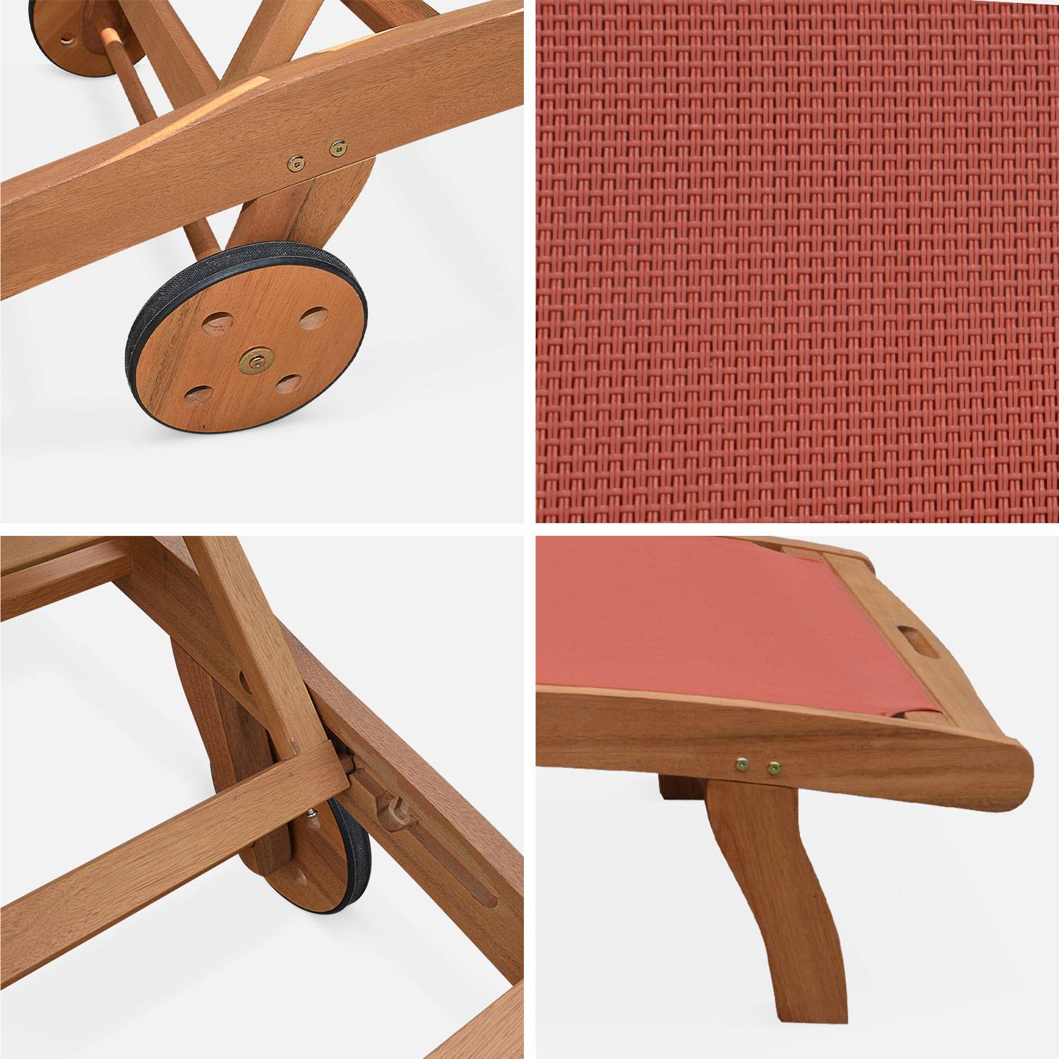 Set van 2 Marbella ligstoelen, gemaakt van FSC eucalyptus en textileen Photo8