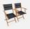 Lote de 2 sillas plegables de madera de eucalipto FSC y textileno