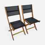 Gartenstühle aus Holz und Textilene - Almeria schwarz - 2 Klappstühle aus geöltem FSC Eukalyptusholz und Textilene Photo3