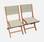 Pareja de sillas de mesa de jardín, Eucalipto, Natural | Silla Almeria