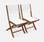 Conjunto de 2 cadeiras de jardim em madeira Almeria, 2 cadeiras dobráveis em eucalipto FSC oleado e textilene branco