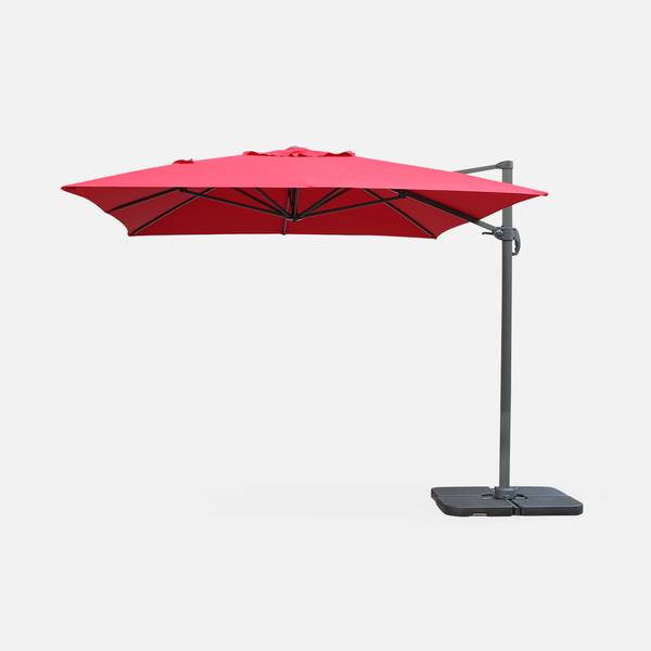 jungle industrie Verandering Rectangular cantilever parasol, 3x4m, Red