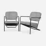 Lot de 2 fauteuils - Stina - en velours côtelé gris, 62 x 76 x 76,5cm Photo3