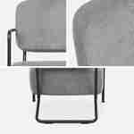 Lot de 2 fauteuils - Stina - en velours côtelé gris, 62 x 76 x 76,5cm Photo8