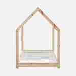Cama de cabana Montessori, madeira maciça em pinho natural - Tobias - base incluída, 90 x 190 cm Photo3
