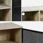 TV-meubel/Dressoir houtlook en metaal 140x40x75cm, 2 deuren en 6 compartimenten Photo6