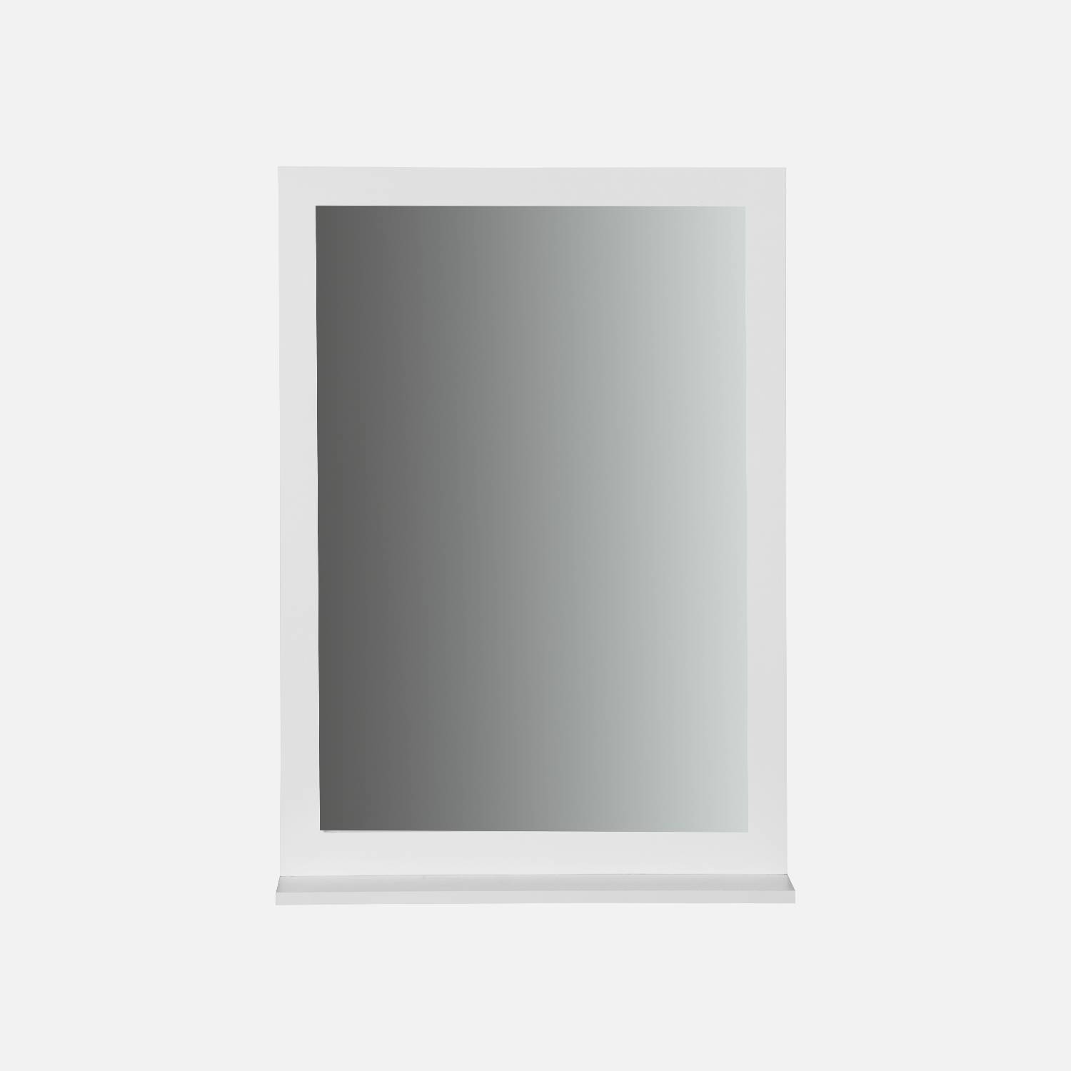 Miroir rectangulaire pour salle de bain - Rivage - 1 étagère, L 50 x l 11,7 x H 70cm Photo2
