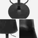  Tabourets de bar réglables - Noah - simili cuir noir - hauteur réglable 60,5/81,5cm , repose-pieds Photo7