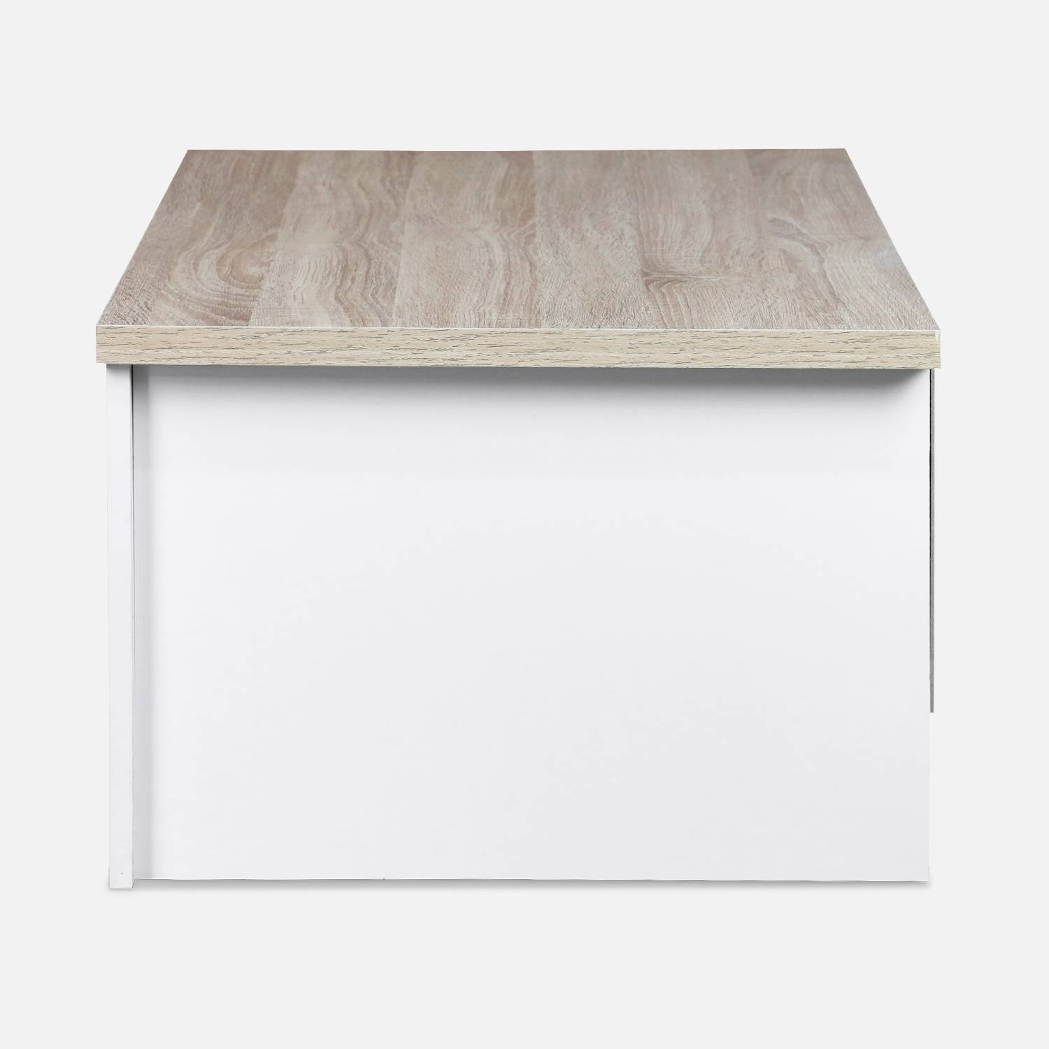 Table basse cottage blanc avec 2 tiroirs, 90x53x36cm Photo7
