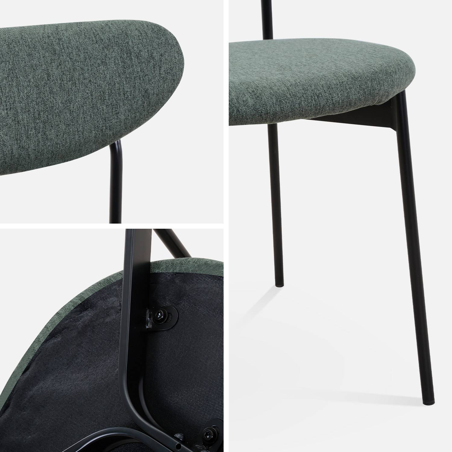 Set van 2 stoelen, Scandinavisch en vintage, stalen poten, groen Photo5