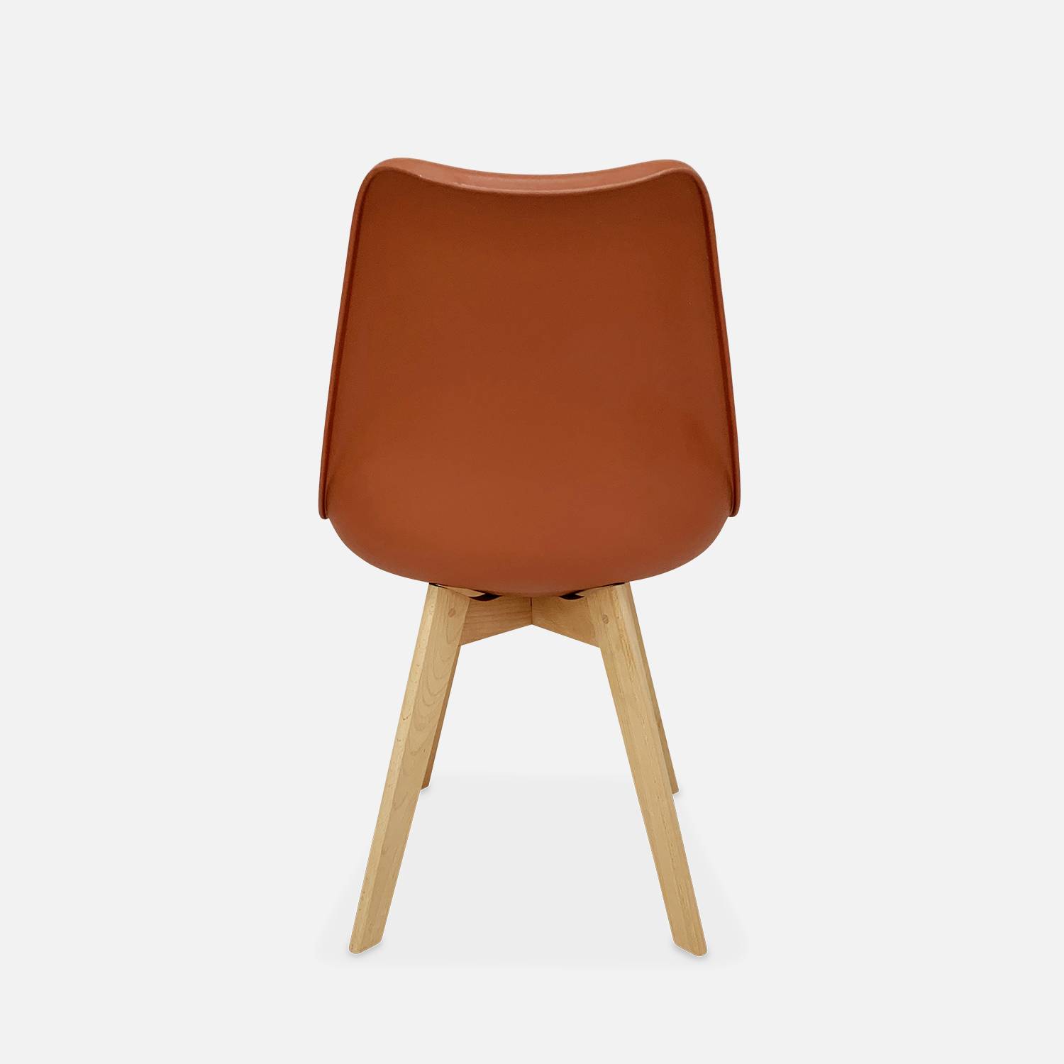 Conjunto de 4 cadeiras escandinavas, pernas em madeira de faia, assentos individuais, Terracotta Photo6