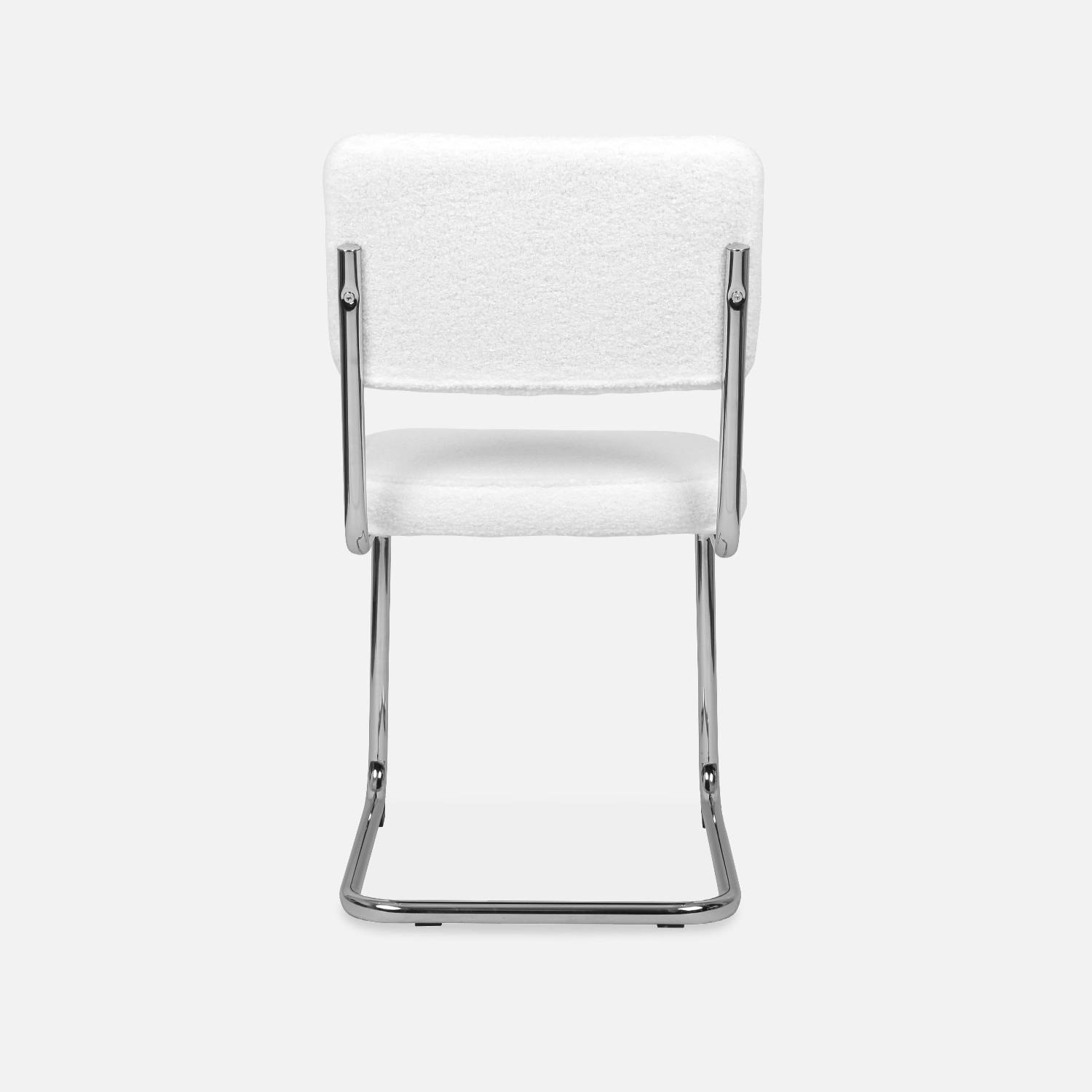 2 chaises cantilever - Maja - à bouclettes blanches , 46 x 54,5 x 84,5cm   Photo6